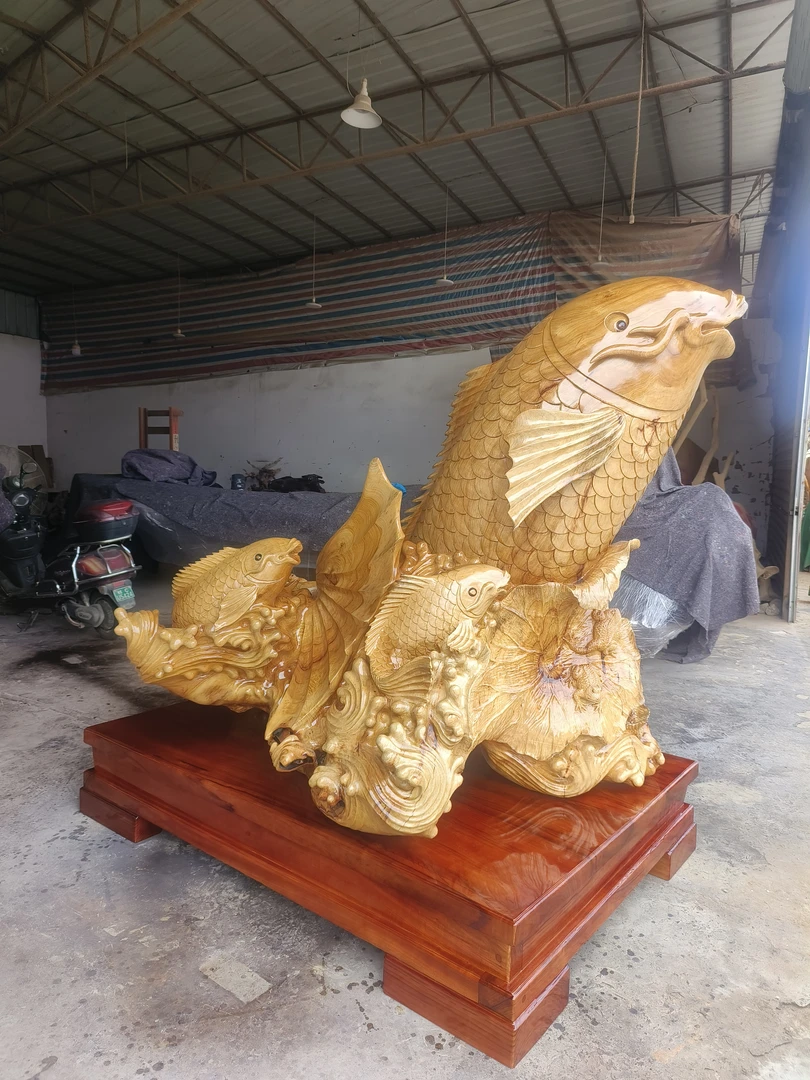 香樟木材质整体无拼接年年有鱼