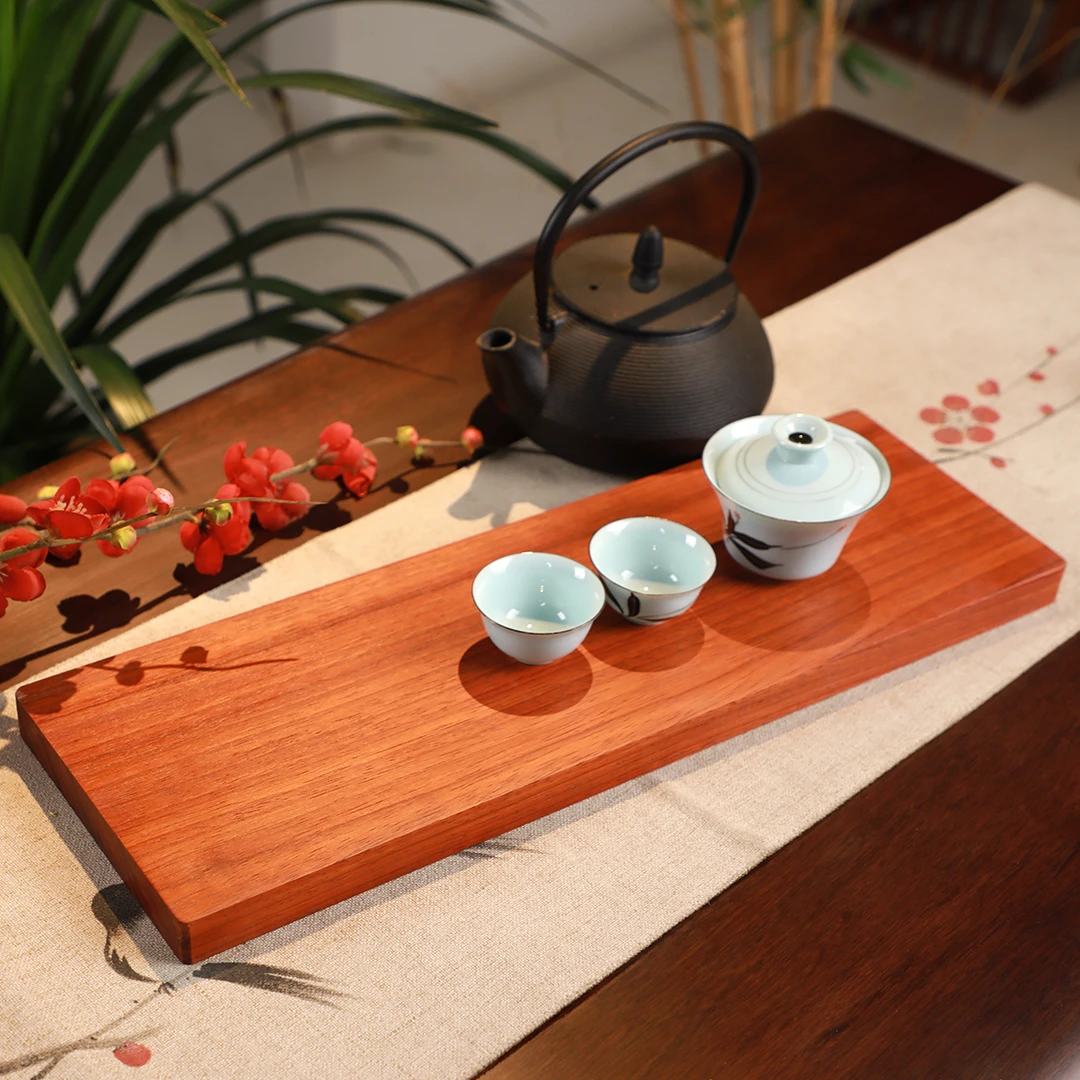 红花梨原木整块干泡台茶盘茶托盘干泡台高端实木中小型干泡茶盘