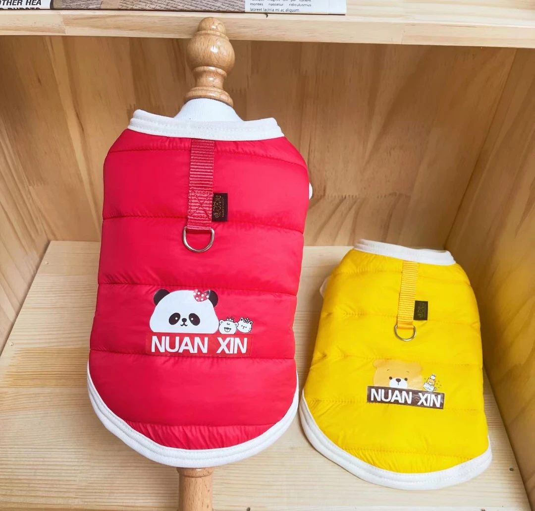 宠物衣服狗狗小熊棉背心可牵引马甲结实耐用手工