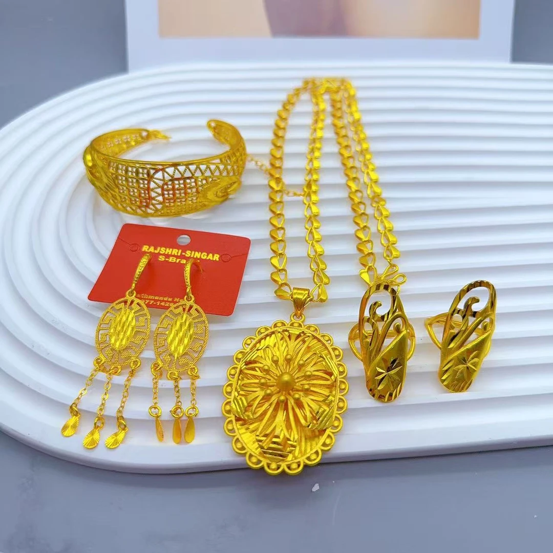 铜合金项链 气质时尚百搭女士复古结婚民族风 女款金色新娘200-33