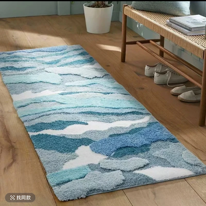 青丝暮雪床边毯大自然系列地垫床边毯苔藓加厚飘窗垫60*160cm