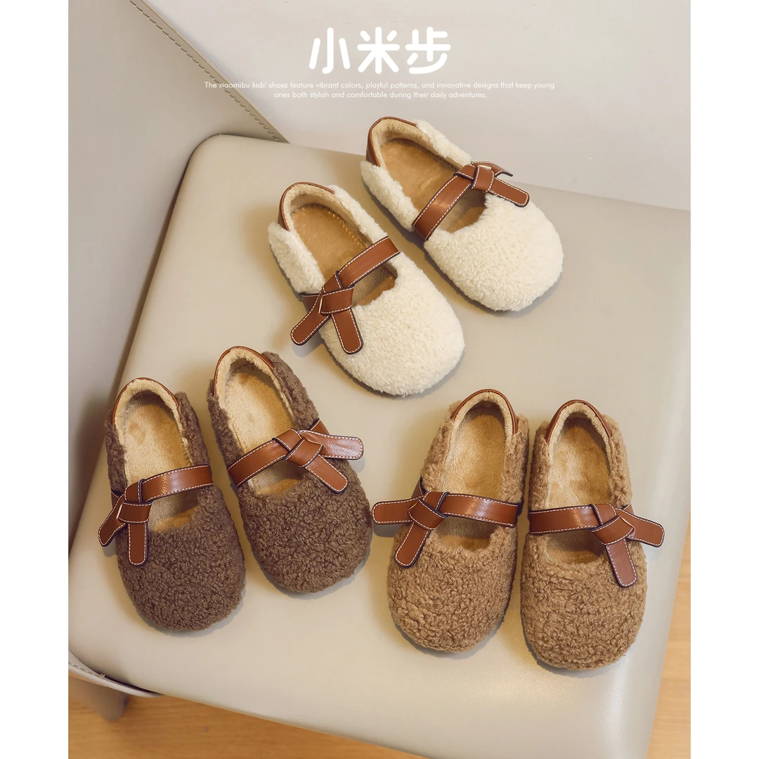 小米步【勃肯鞋合集】女童棉鞋宝宝软底毛毛鞋冬季豆豆鞋加绒