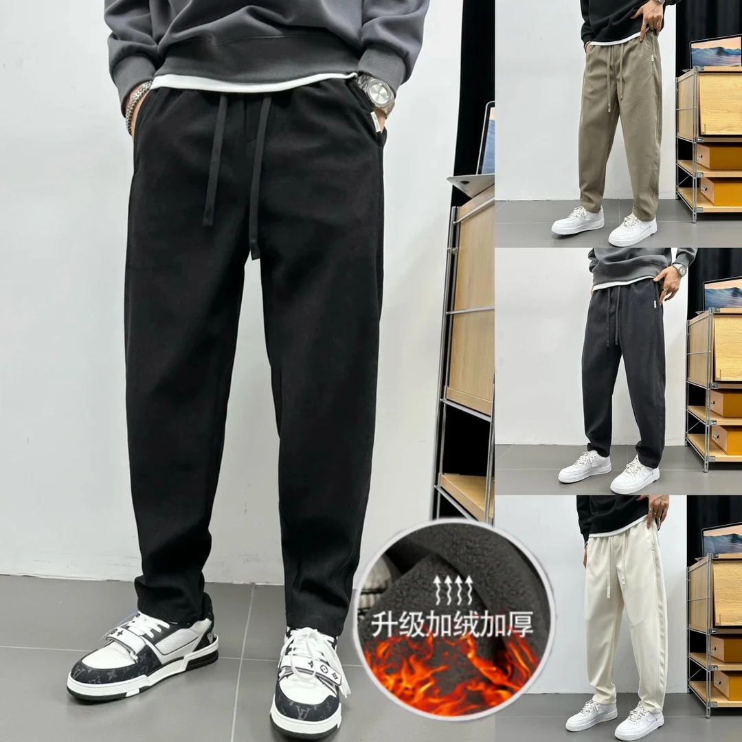 2店新款弯刀休闲长裤男士休闲裤百搭潮流松紧腰纯色秋季韩版弹力