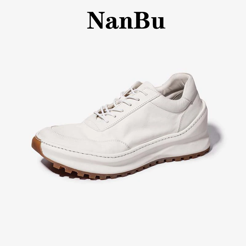 NanBu 高端马后腿皮休闲男皮鞋老爹鞋运动鞋舒适平底低帮百搭男鞋