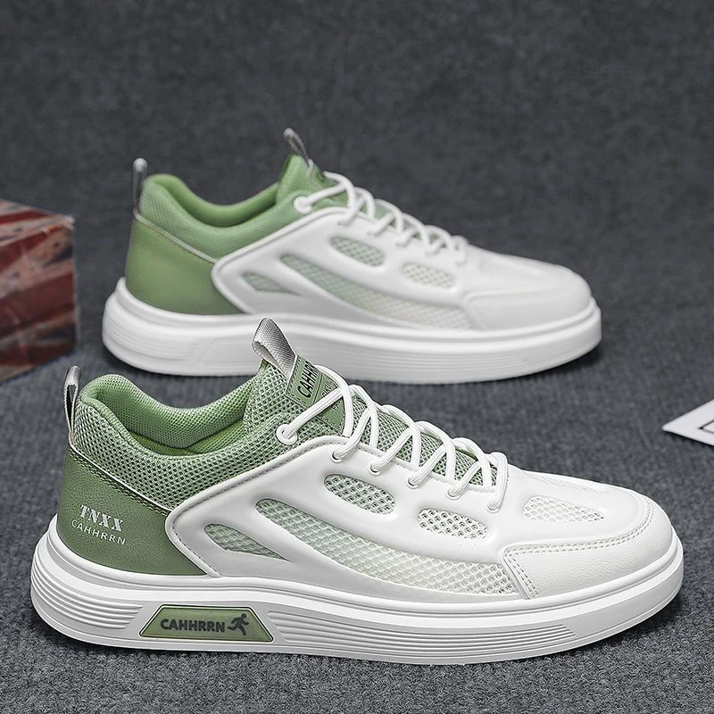 男鞋2025年新款透气休闲运动小白鞋男士百搭学生网面板鞋男款