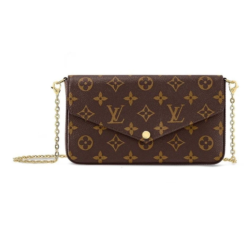 99新 LouisVuitton/路易威登 老花帆布链条三合一包