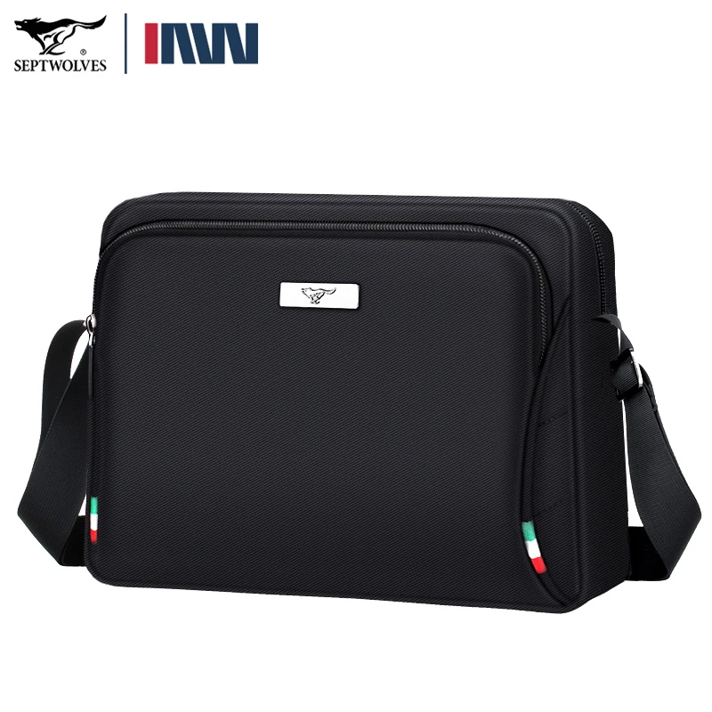 七匹狼男包收银商务单肩包时尚牛津布包出行休闲包轻便男士包包