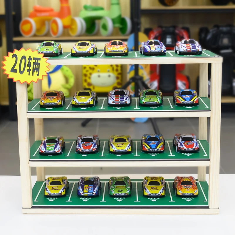 Z【20辆回力车 无彩盒】仿真铁皮车自动酷炫滑行多款美式肌肉车
