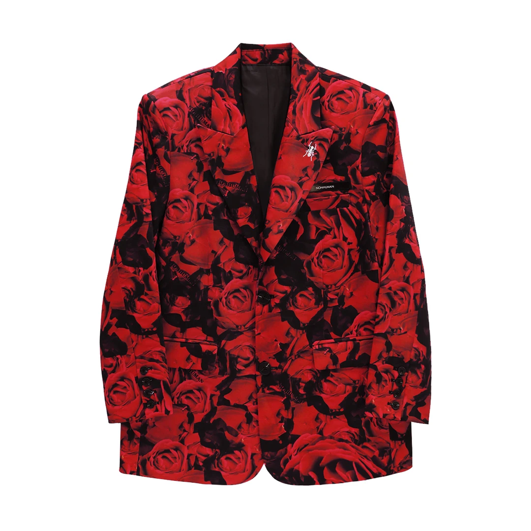 NONHUMAN玫瑰满印花西装