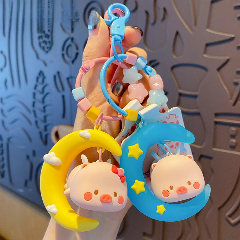 卡通小猪萌萌飞猪公仔钥匙扣新款可爱潮流精致车钥匙链情侣包挂件