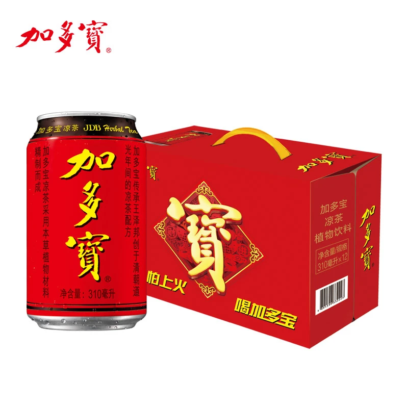 加多宝凉茶红罐植物饮料310ml*12罐/箱ybx