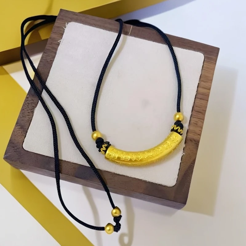 非金属布艺项链 时尚心经百福弯管项链情侣编织编绳简约百搭素款