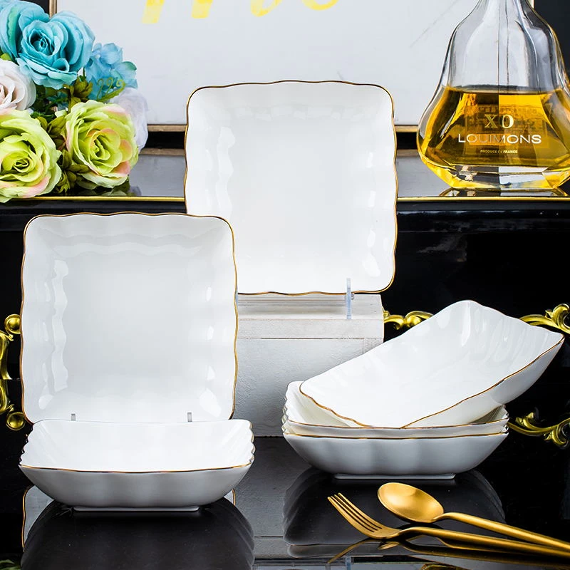 8英寸组合异形盘6个装【2个荷叶盘+2个莲花盘 点关注送2个如意盘】