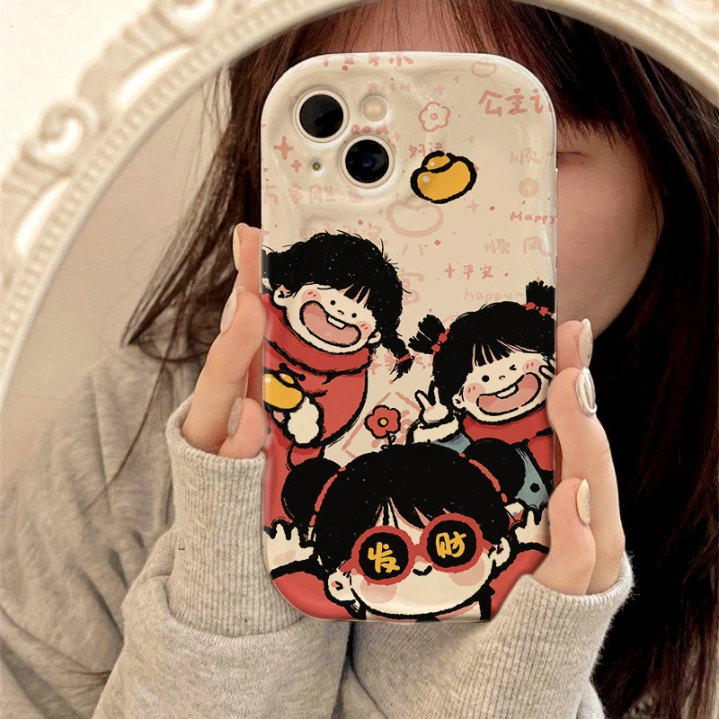 6发财苹果13手机壳vivoppo华为荣耀小米iqoo防摔奶油