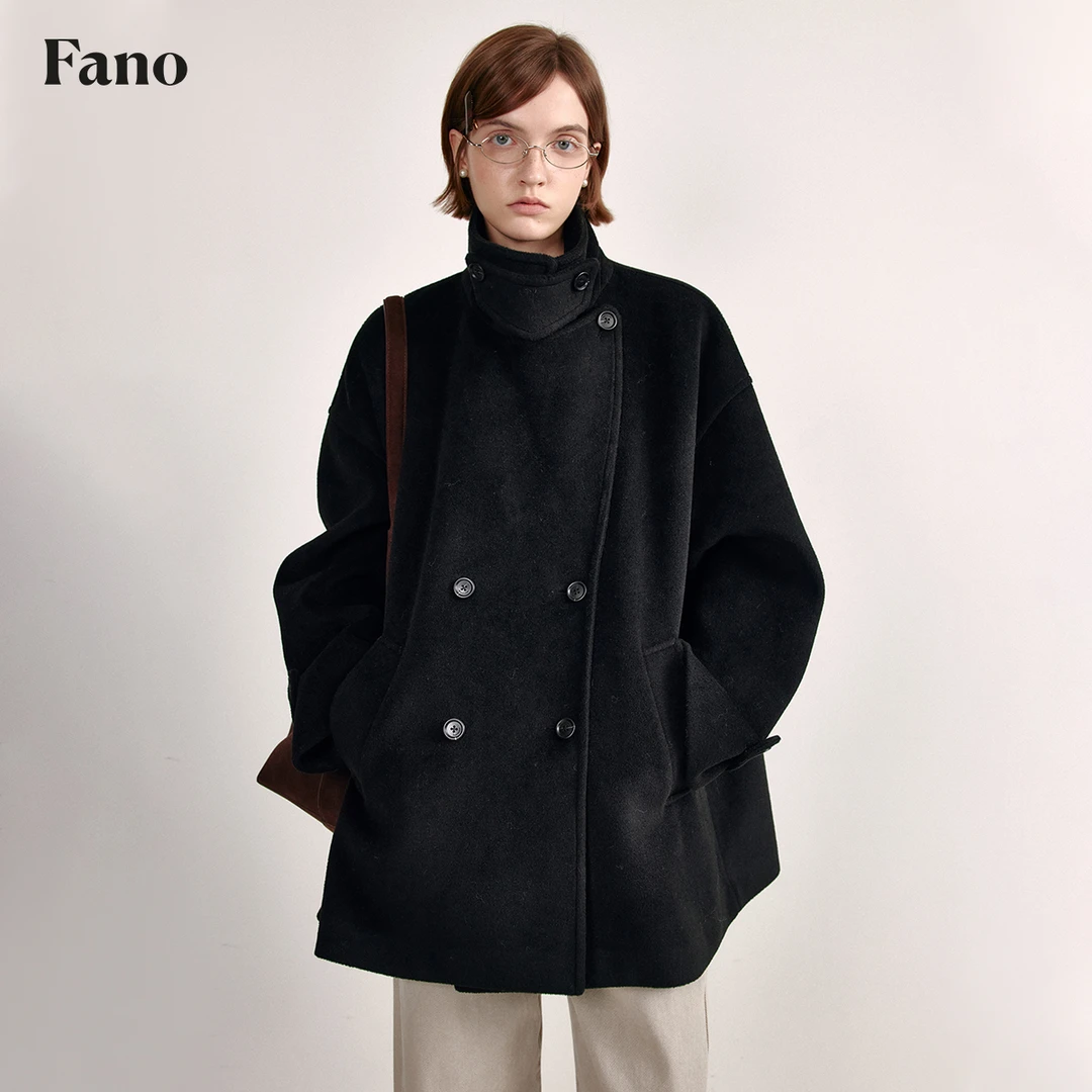 【直播】 英伦智性风“极简廓形斗篷式”挡风片呢外套FD24W412