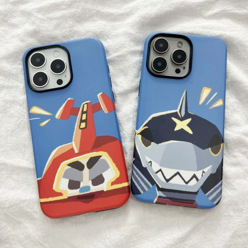 情侣鲨鱼辣椒苹果15promax手机壳iphone13华为12小米14适用11卡通