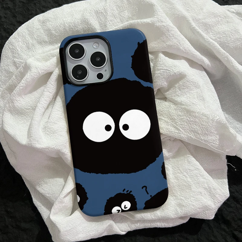 小众可爱煤球苹果15promax手机壳iphone13华为12小米14适用11防摔