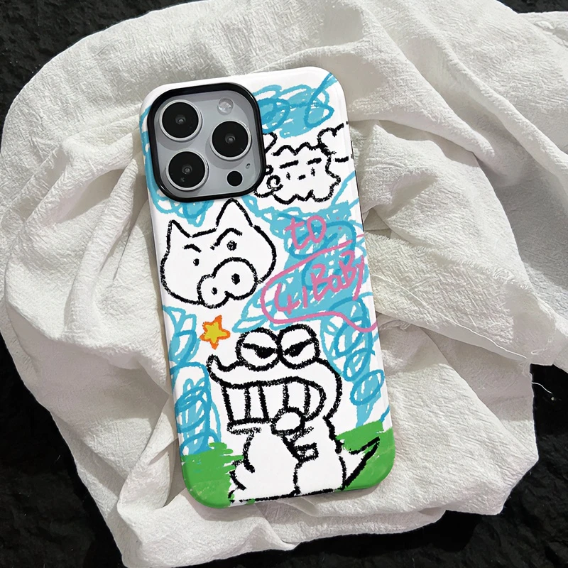 可爱卡通创意苹果15promax手机壳iphone13华为12小米14适用11防摔