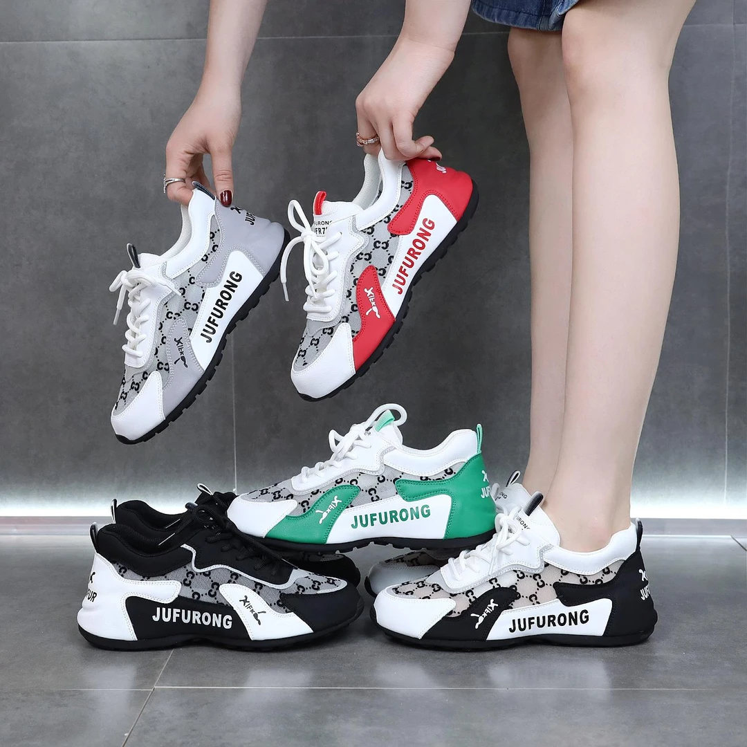 2023春夏新款增高高帮防滑老爹鞋时尚拼色休闲百搭运动男女同款鞋