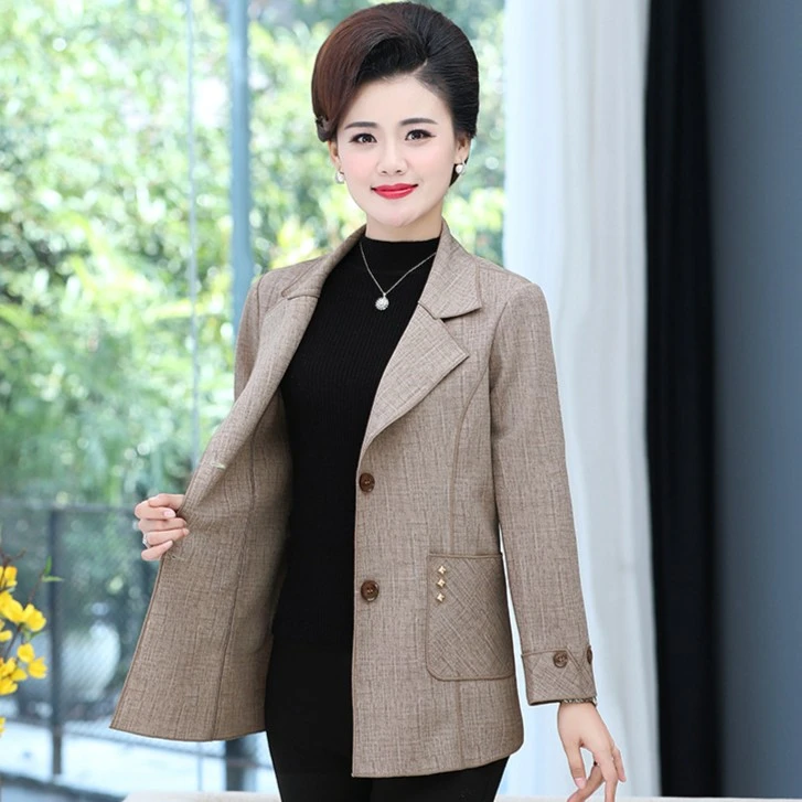 2024新款中年妈妈西装气质外套女装春秋薄款中老年人秋季妈妈秋装