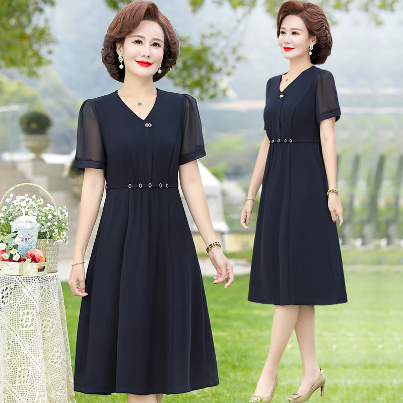 女装洋气裙子女中年妈妈装2025夏装新款气质夏款中老年40岁50岁