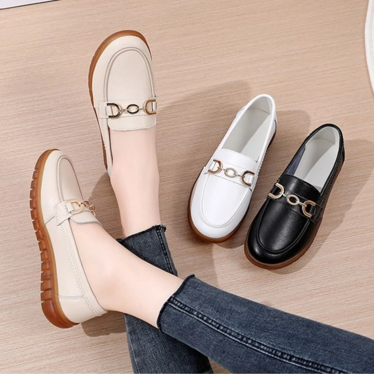 AA软皮小皮鞋女牛筋底厨房防滑软底妈妈鞋舒适工作单鞋上班不累脚