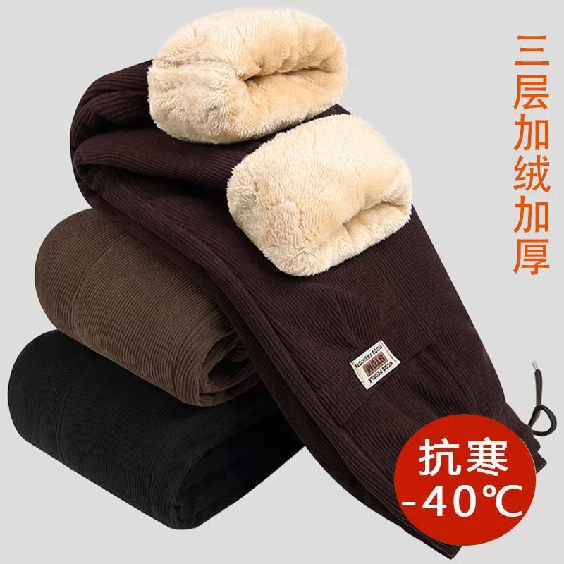 加厚加绒棉裤保暖休闲中老年大码特厚妈妈棉裤外穿欧棉绒省钱风