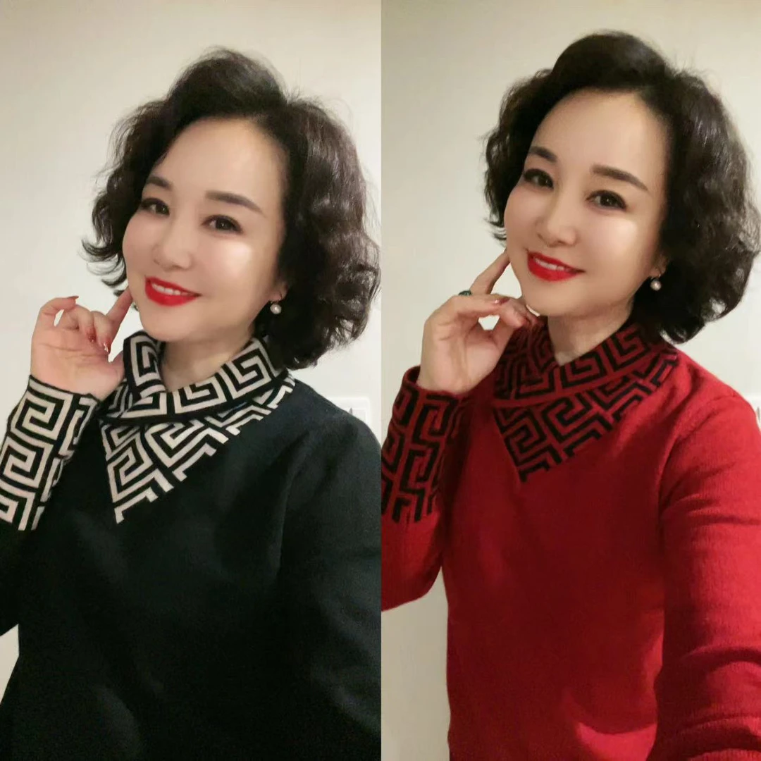 围巾领秋冬大码女士韩版毛衣宽松加肥加大内搭洋气羊绒羊毛打底衫