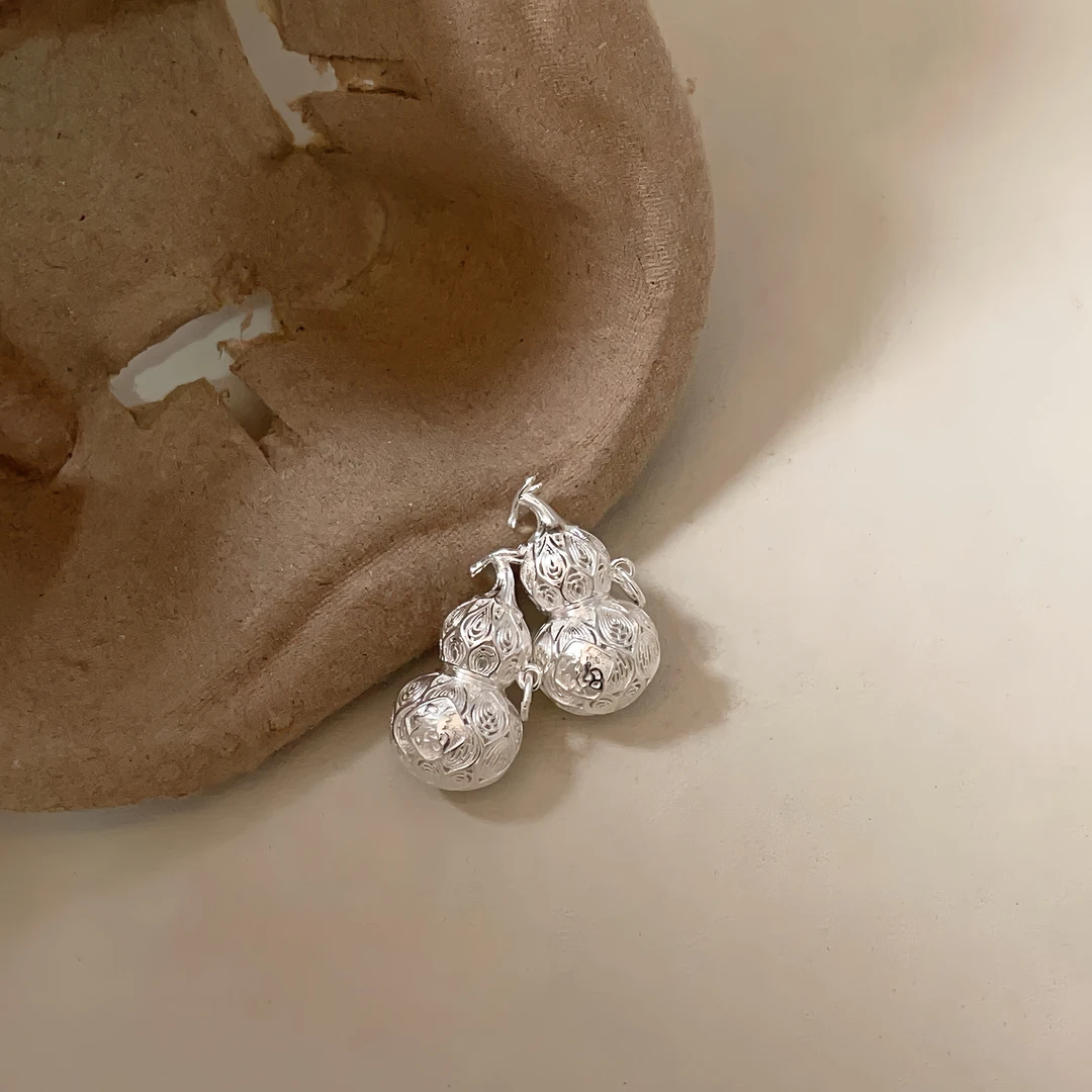 吊坠925银 新中式镂空葫芦吊坠（不带链）9001