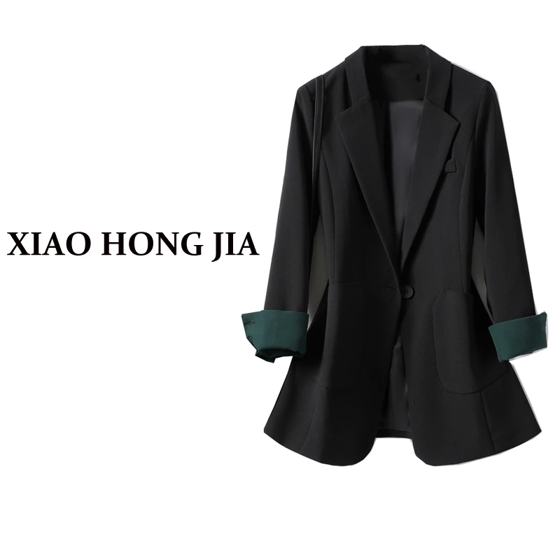 黑色西装外套女2025年新款春秋季高级感小众设计显瘦气质休闲西服