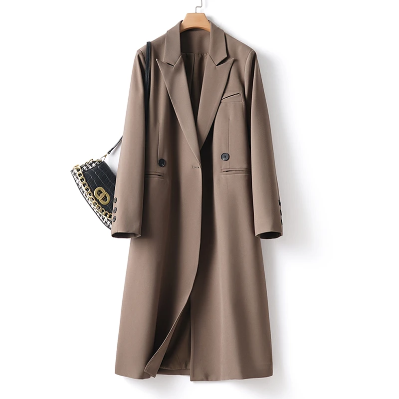 风衣外套女秋季新款高级感宽松显瘦长款过膝气质百搭休闲西装大衣