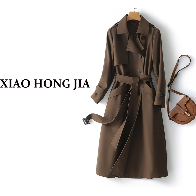 咖色风衣外套女2025年春季新款韩版宽松显瘦中长款时尚英伦风大衣