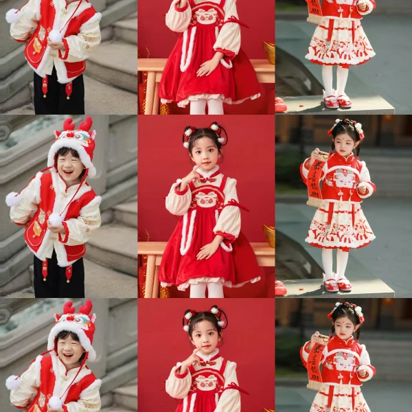 格格服女童秋冬儿童清朝格格装小女孩中国风汉服满族服装冬季