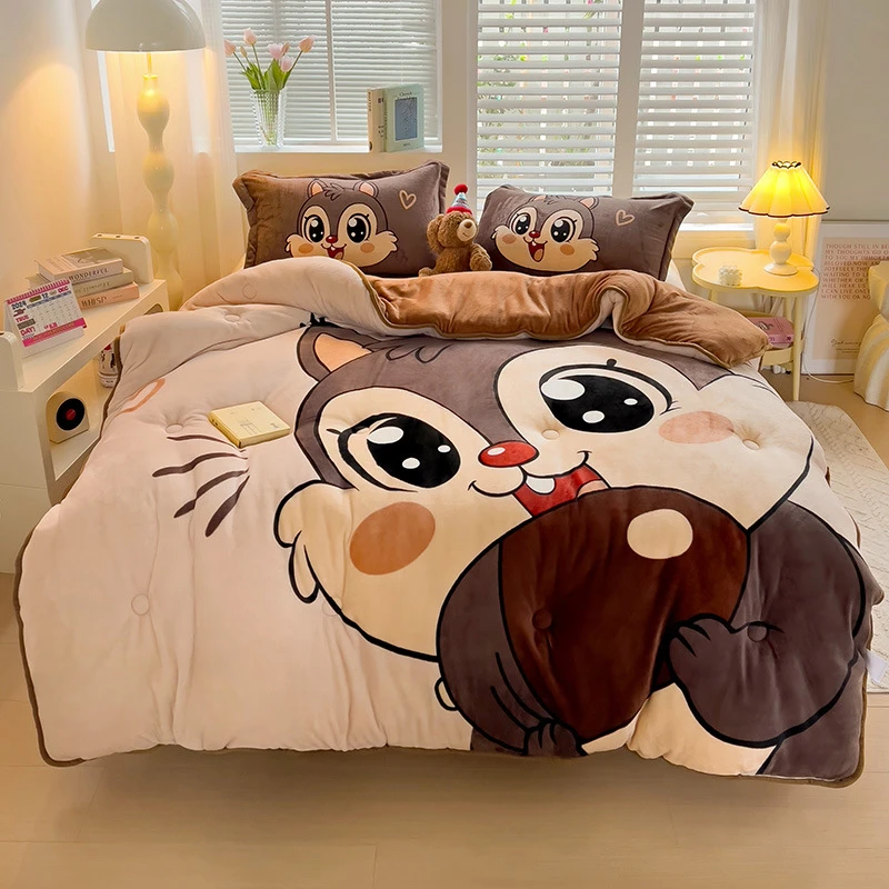 【单被子5~6斤】新款加厚双面卡通大版印花被子毛绒可爱风