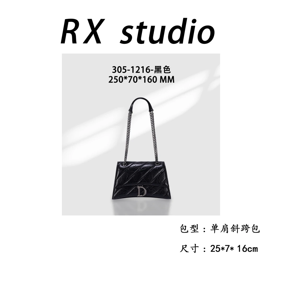 【南沙瑞熙】GQ-1216-黑色RAIN.CUN轻奢小众时尚女士包