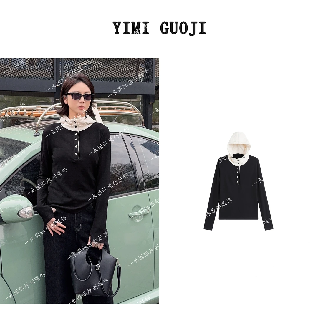 月老板‘’‘’《乐谱》长袖秋冬新款女显瘦百搭连帽上衣-450108