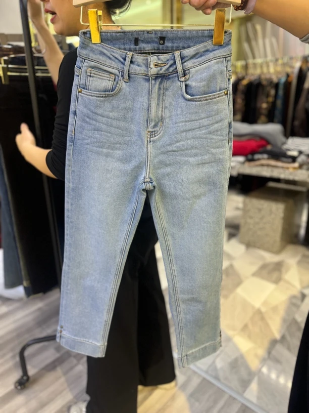 复古新款百搭宽松显瘦弹力小个子八分裤