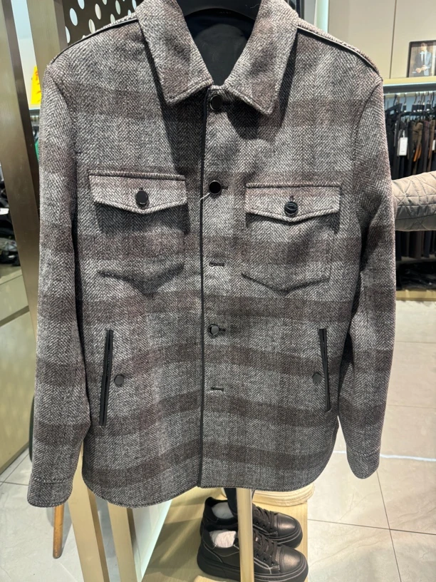 羊绒男外套加厚羊绒夹克大衣秋冬