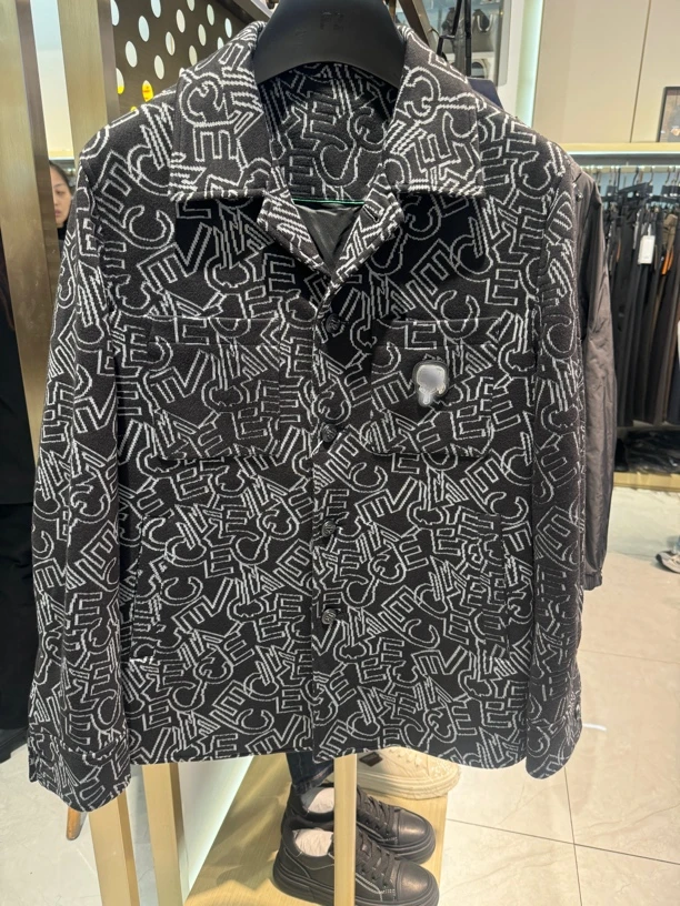 秋冬款羊绒男士时尚夹克潮流百搭翻领外套