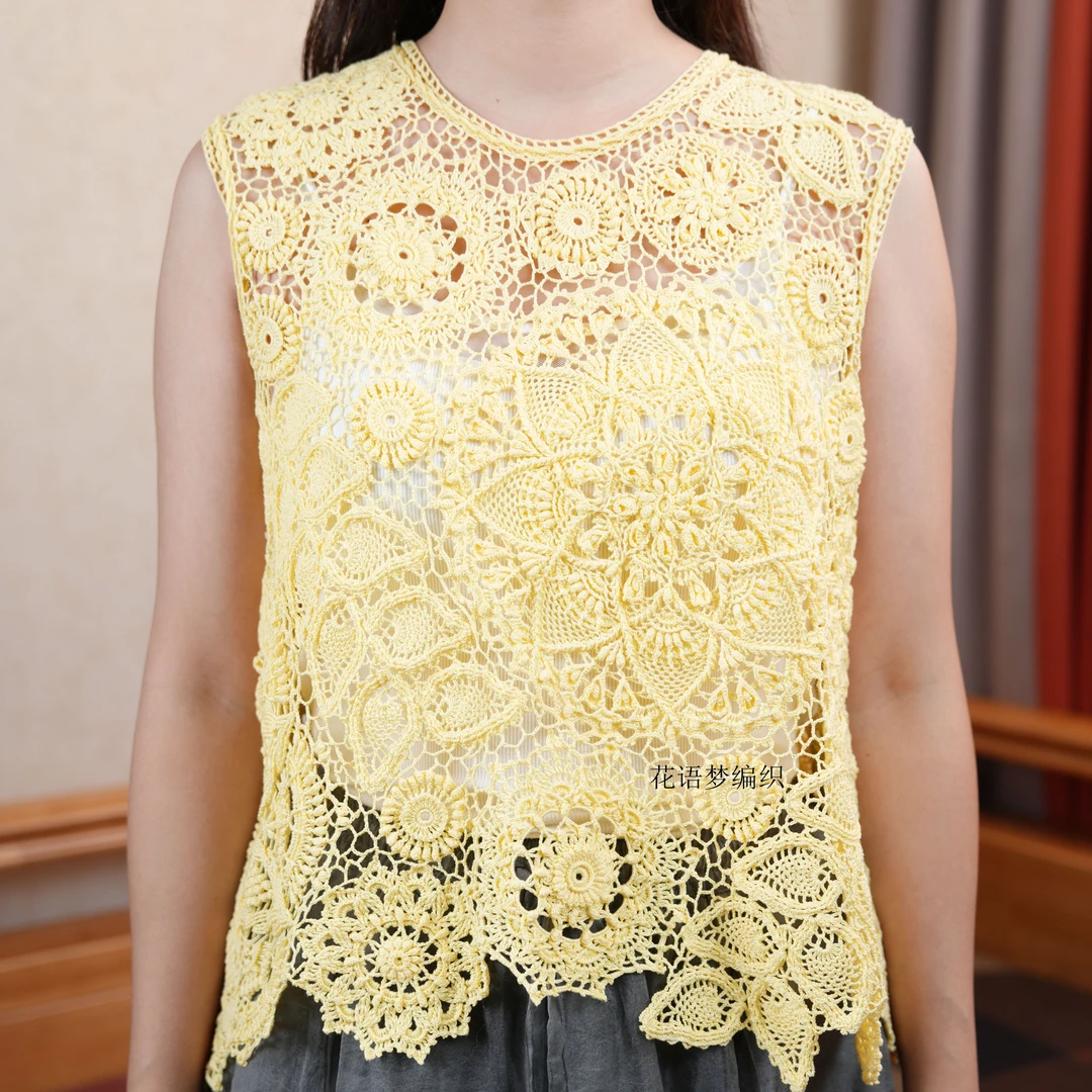 花语梦编织【时遇】短款上衣进口8号蕾丝线钩针DIY材料包-非成品