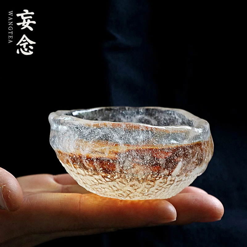 三遍 冰块剔透感 古法琉璃茶杯主人杯单功夫茶具手工冰冻烧品茗杯