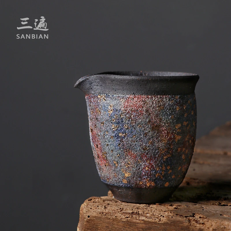 岩矿老岩泥公道杯 日式公杯纯手工茶海分茶器粗陶 l003