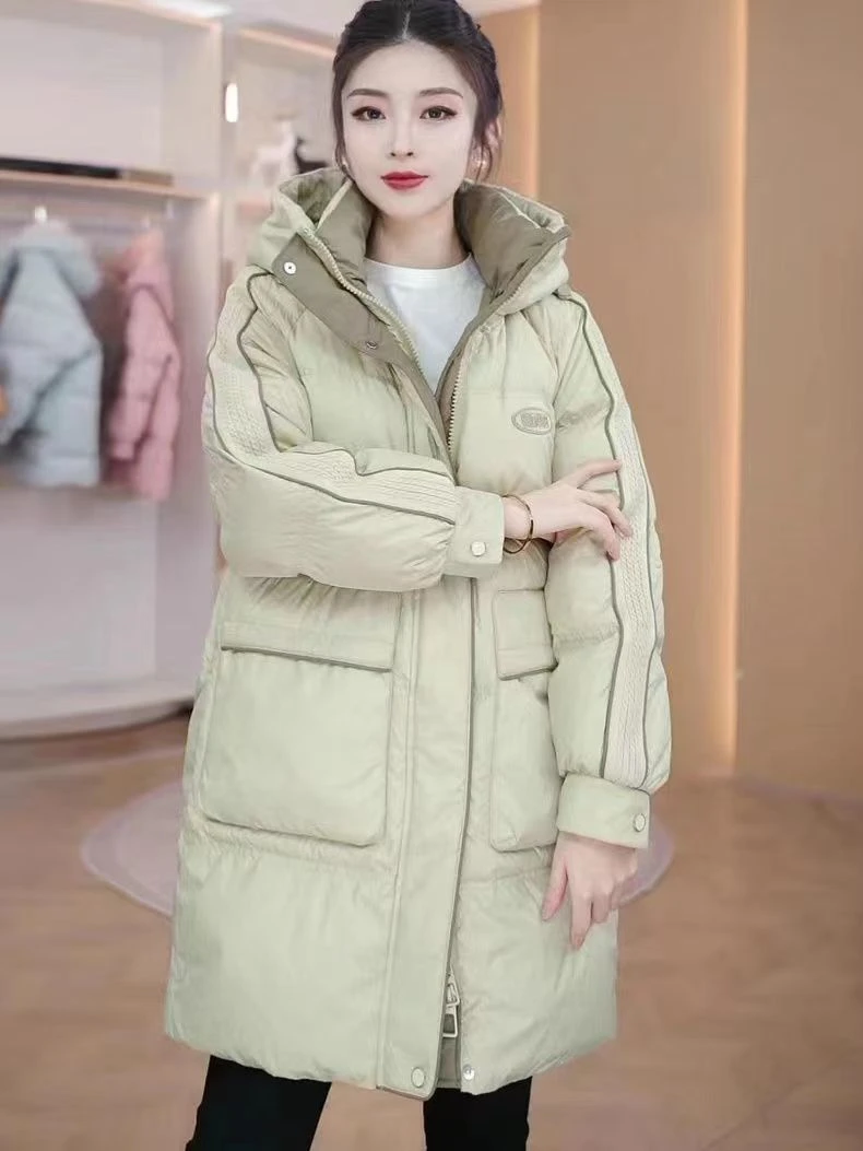 波澄司超厚羽绒服女中长款宽松新款冬高档美拉德遮肉衣洋气袄