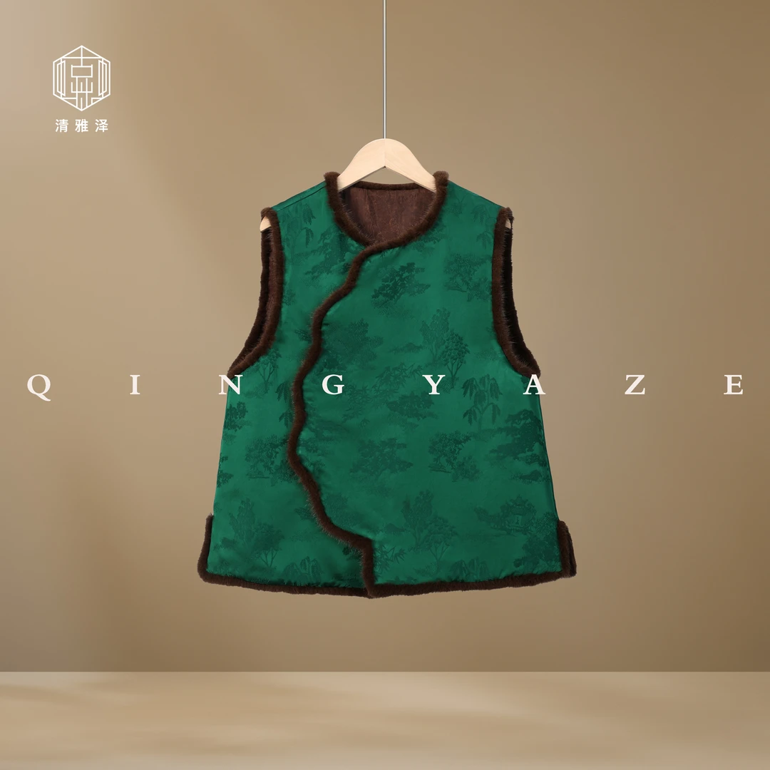 梵高之梦！双面穿拼水貂马甲！GZ4866