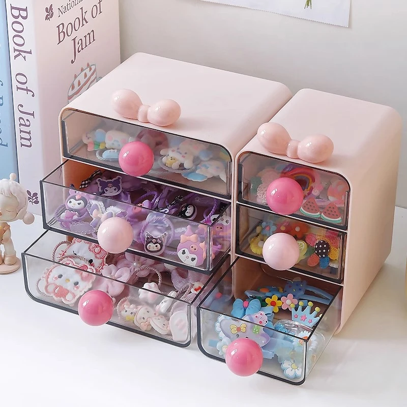 吉祥草儿童发饰收纳盒女孩皮筋发夹发圈发饰可爱多层储物盒首饰盒