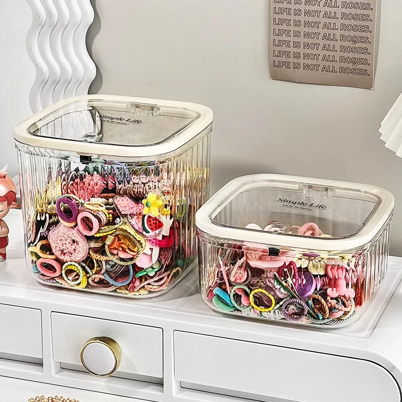 吉祥草女童发饰收纳盒大容量桌面女生头绳皮筋发箍儿童小首饰头饰