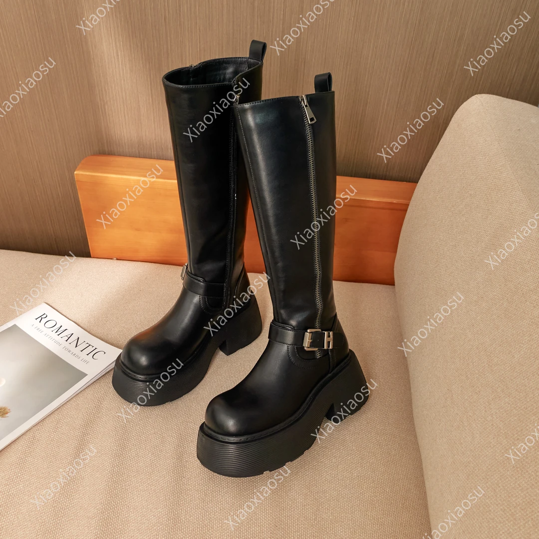 APT/APT | 7-8cm跟高 | 糖糖新款2024时尚高靴百搭休闲靴时尚小个