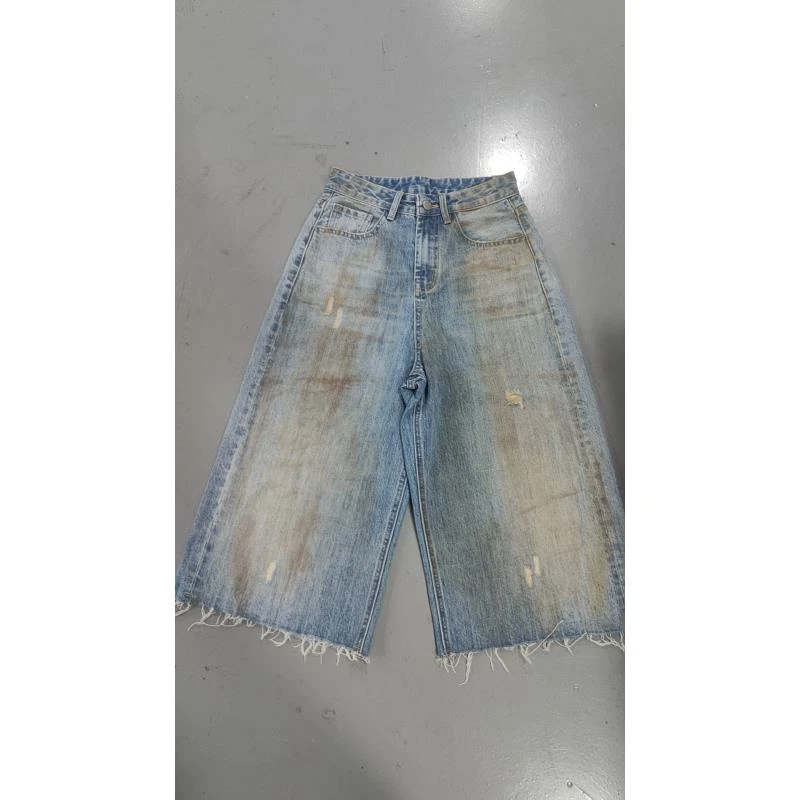 新款夏季破靴子裤时尚牛仔裤潮流宽松百搭休闲;XDFC86