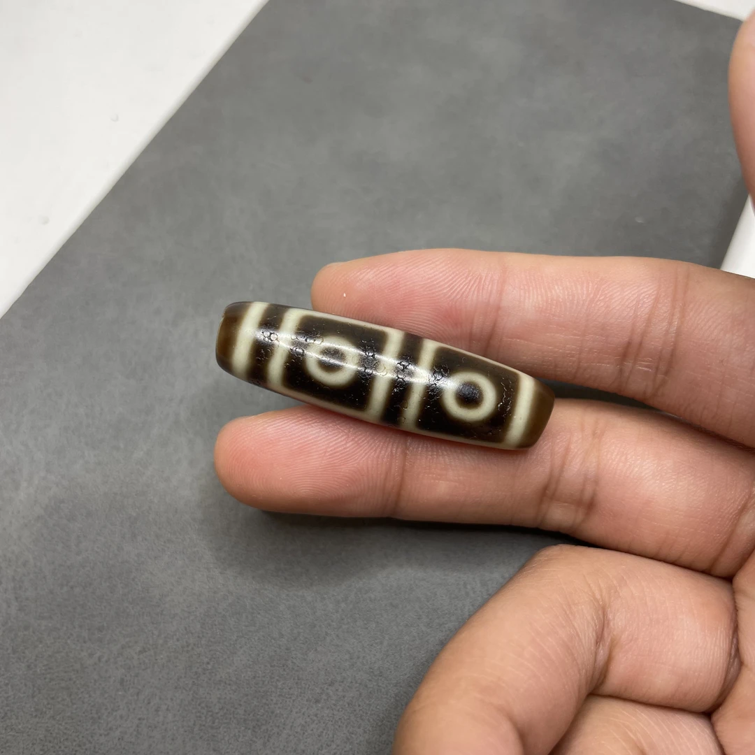 建成 藏式仿老「地门四眼」11.5*40.2镶蚀玛瑙台珠 锁骨链