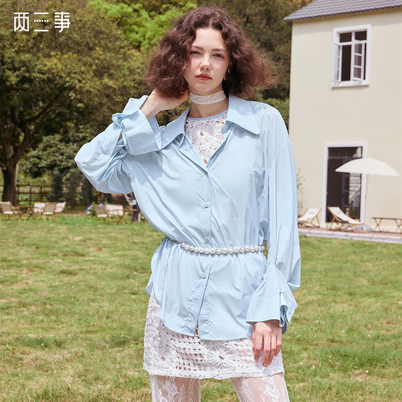 两三事【冷萃午后】绑结下摆防晒衫女宽松S24CC049